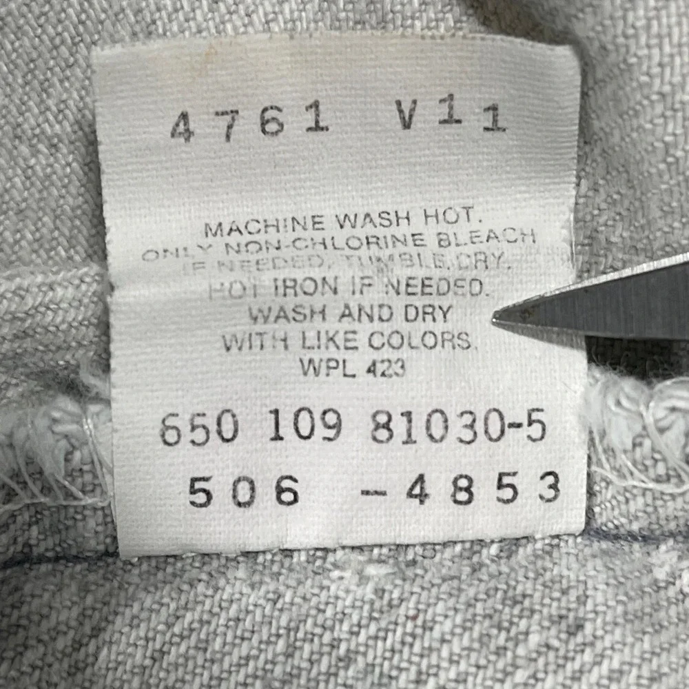 Levis 506 Jeans Mens 32(30)x32(30) White Distressed USA Vintage Straight Leg - Picture 12 of 16